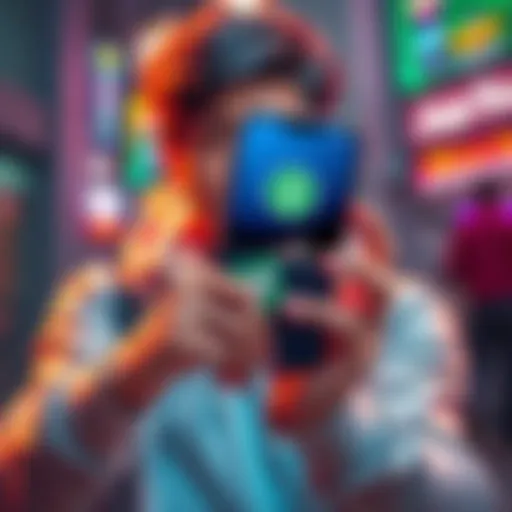 A cryptocurrency enthusiast holding an Oppo phone with a digital wallet displaying USDT TRC20 logo.