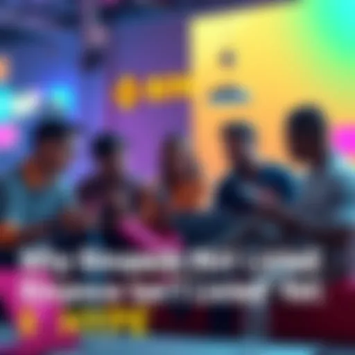 Group of crypto enthusiasts chatting about Binance not listing $HYPE with laptops and phones in hand