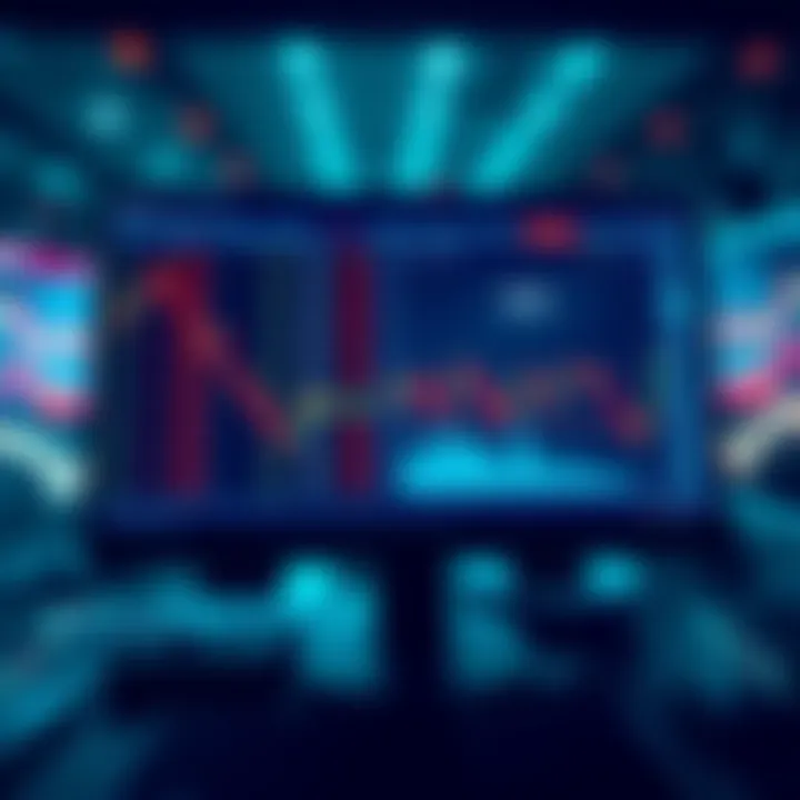 A modern trading interface showing cryptocurrency and stock options side by side on a computer screen.
