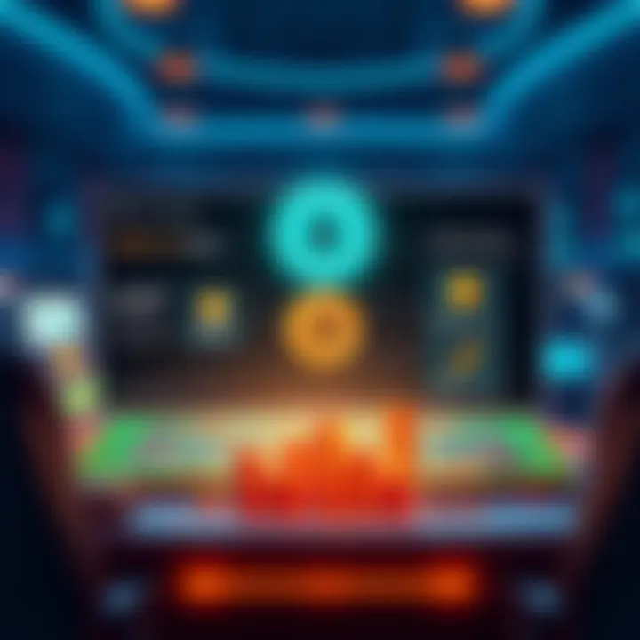 A graphic representation of a crypto gambling platform highlighting privacy features and customer support options, with modern design elements.