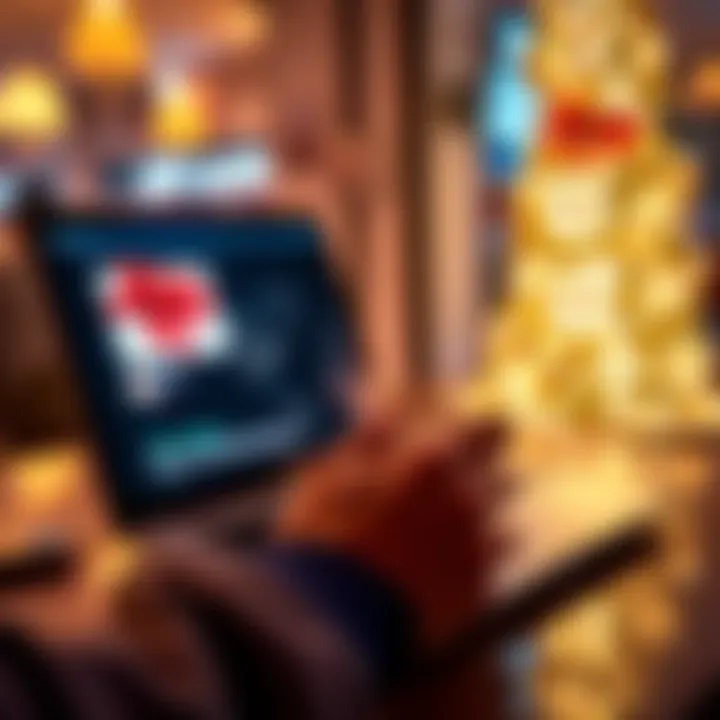 A person buying a digital gift card with cryptocurrency on a laptop