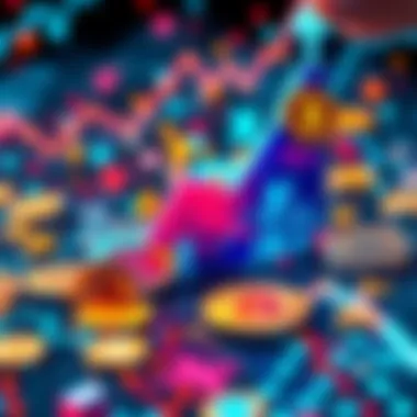 A digital representation of cryptocurrency growth with various coins and blockchain symbols, illustrating the future of finance and internet-of-value.