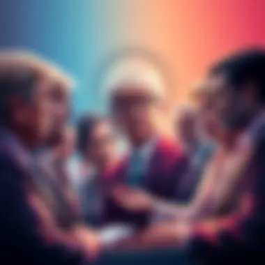 A group of diverse political figures engaging in discussions about cryptocurrency regulations and adoption in the U.S.