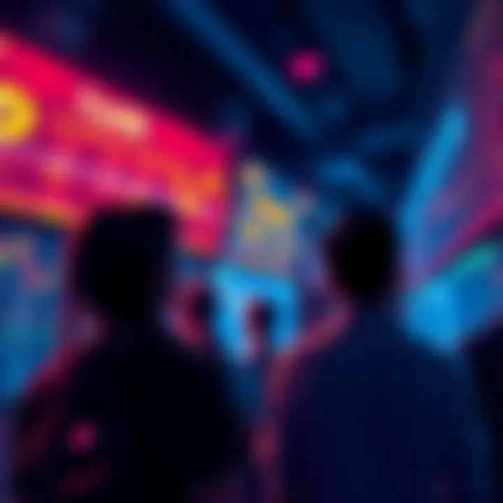 People anxiously watching cryptocurrency charts on screens, showing a sharp decline in values