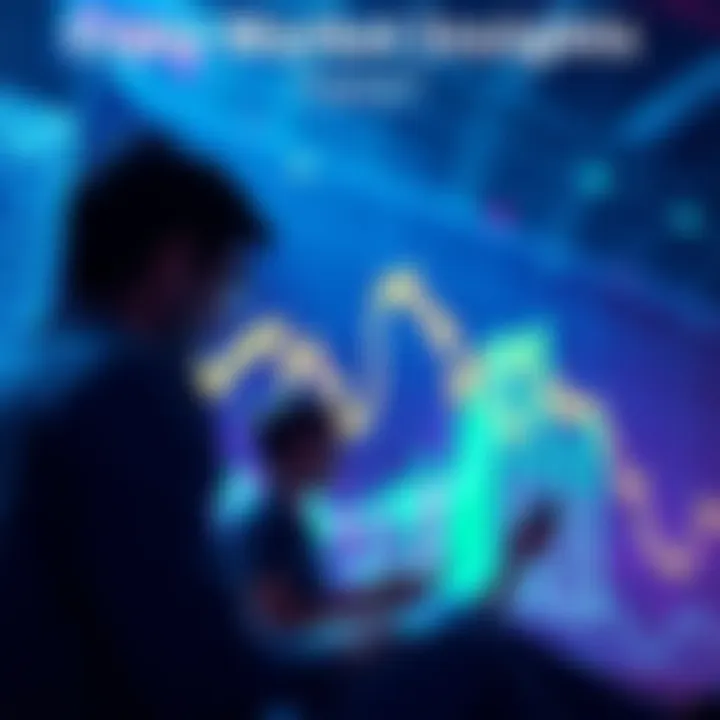 Graph showing cryptocurrency price fluctuations with people discussing investments.