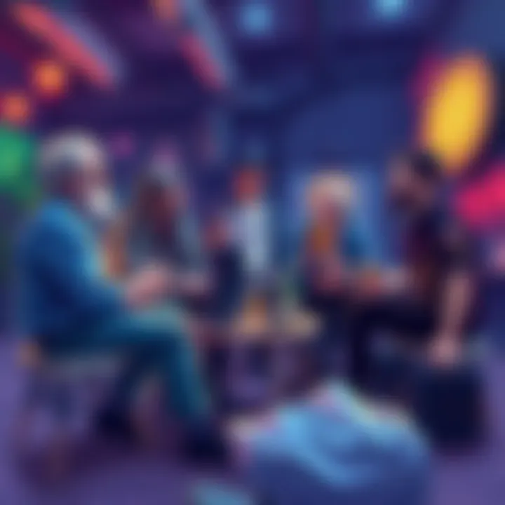 A group of early cryptocurrency advocates sharing ideas and visions in a casual setting, symbolizing the original spirit of innovation and community in crypto.