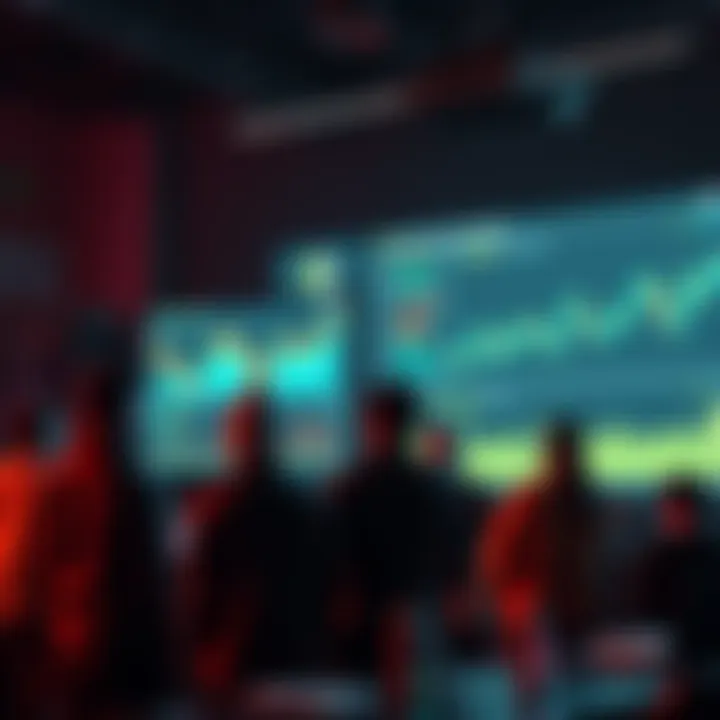 Crypto Safety Tips Discussion A group of people discussing cryptocurrency safety tips with charts and graphs on a screen