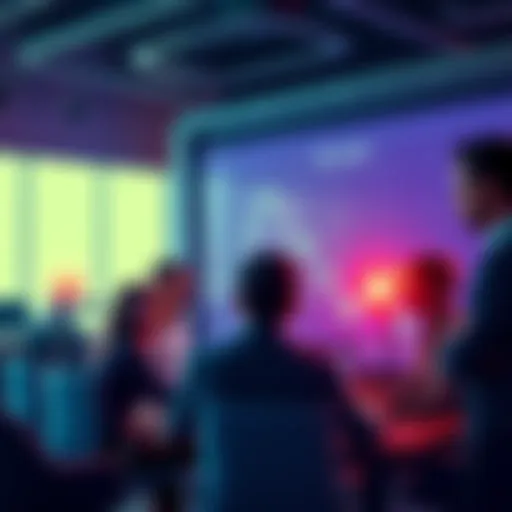 A group of people discussing cryptocurrency safety with laptops and charts in a modern setting.