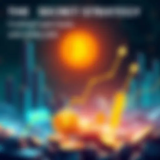 An illustration showing a graph with rising profits and a dollar sign, symbolizing the new crypto strategy and its financial success.