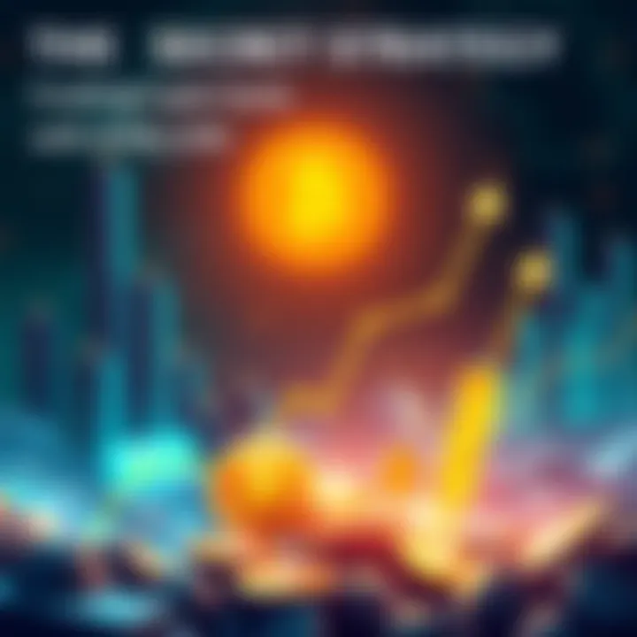 An illustration showing a graph with rising profits and a dollar sign, symbolizing the new crypto strategy and its financial success.