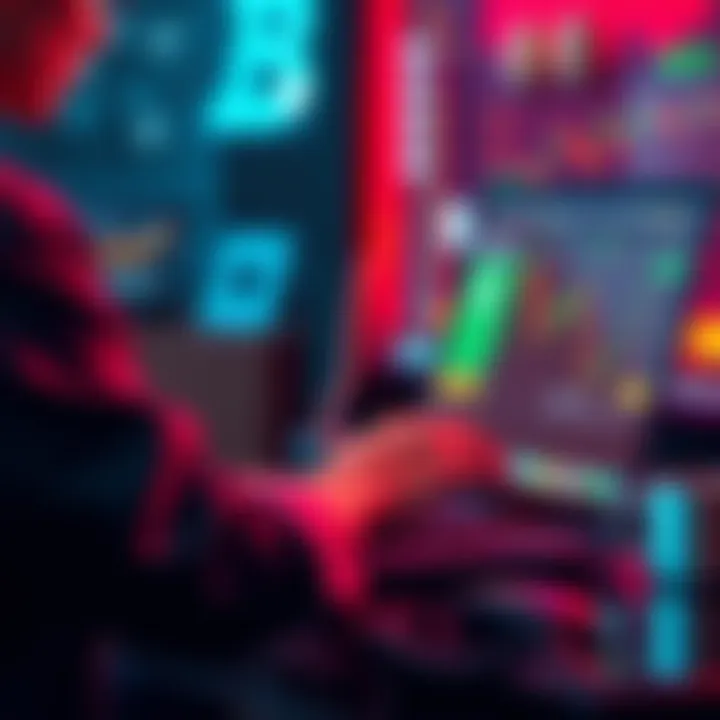 A person using a laptop to swap cryptocurrency on a user-friendly interface.