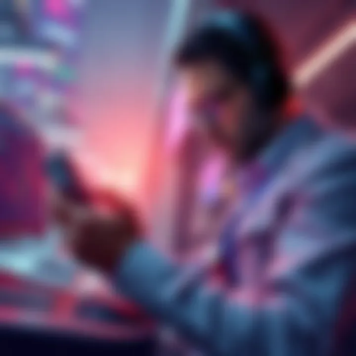 A trader using a smartphone to manage crypto trades with Solana sniper bots and Telegram for quick market updates.