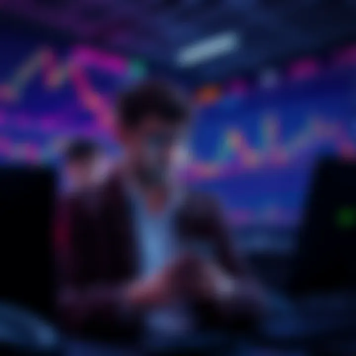 A beginner trader looking at cryptocurrency charts with worried expressions, representing the risks of market orders.