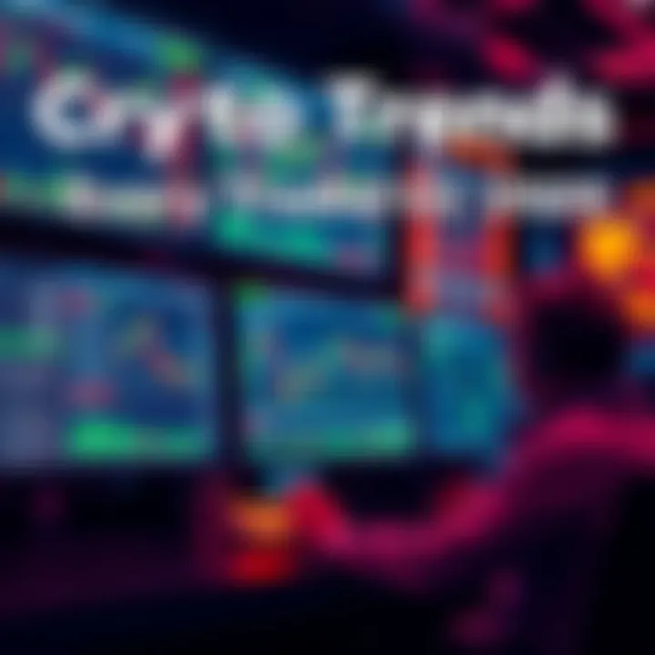 Traders analyzing crypto market data on screens with graphs and charts