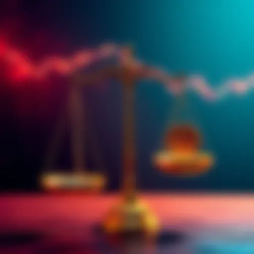 An illustration showing a balance scale with usability on one side and trust on the other, depicting the debate in cryptocurrency adoption.