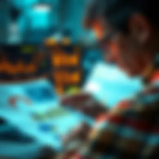 A person analyzing crypto yield platforms with charts and documents, representing the scrutiny of their safety post-2022.