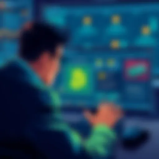 Cryptocurrency Beginner Tips Illustration of a person looking at a computer screen with a cryptocurrency wallet and seed phrase tips