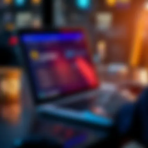 A person using a laptop to check cryptocurrency exchange security settings with a focus on Coinbase.