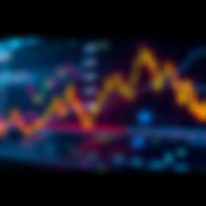 An image showing fluctuating cryptocurrency charts with declining values and low trading volumes, indicating market instability.