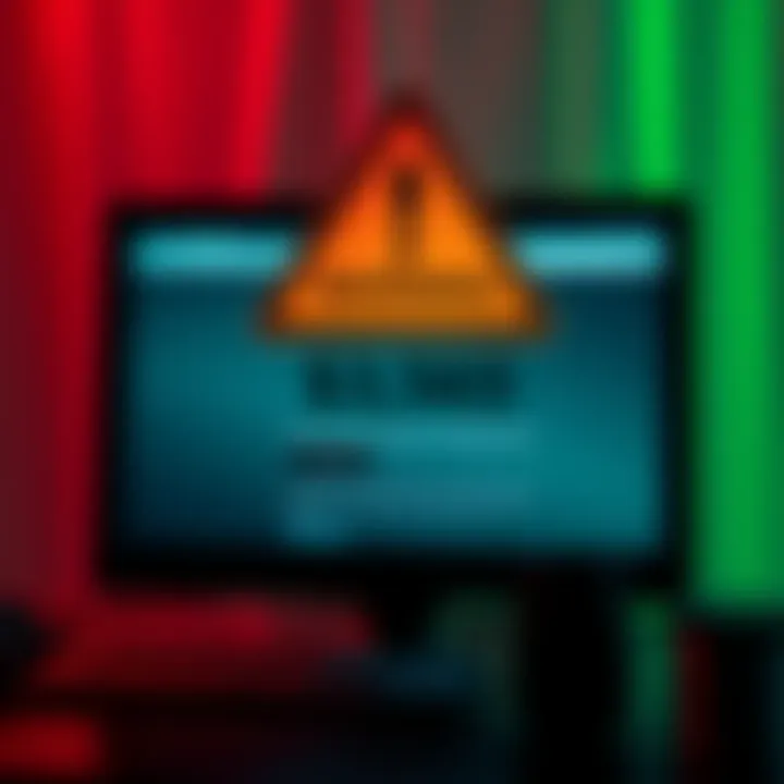 A graphic showing a warning sign with a computer screen displaying a fake wallet verification site
