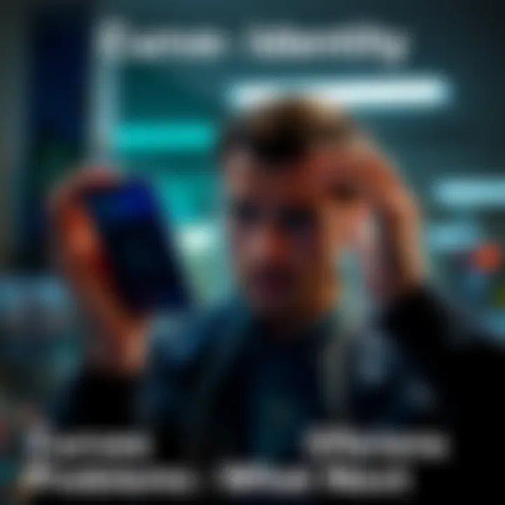 Curve identity verification issues A frustrated person looking at a smartphone with a notification about ID check failure on the screen