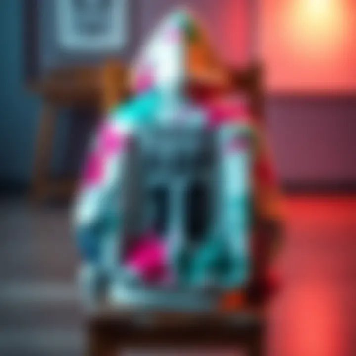 A unique bleach hoodie designed by a 15-year-old artist, inspired by the band Sleep Token, displayed on a wooden chair.