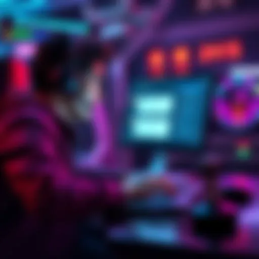 A person using a support chatbot on a laptop for arcade achievements issue