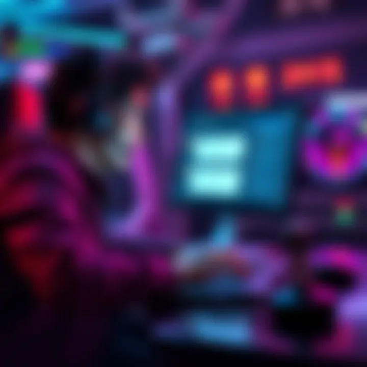 Customer Support Chat A person using a support chatbot on a laptop for arcade achievements issue