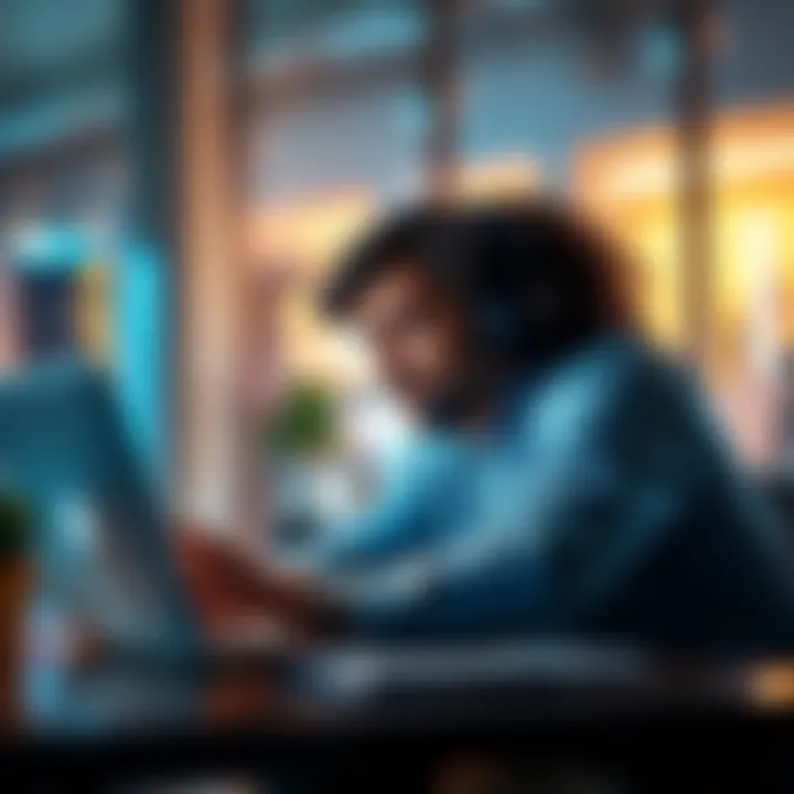 Person looking frustrated while trying to contact customer support on a laptop