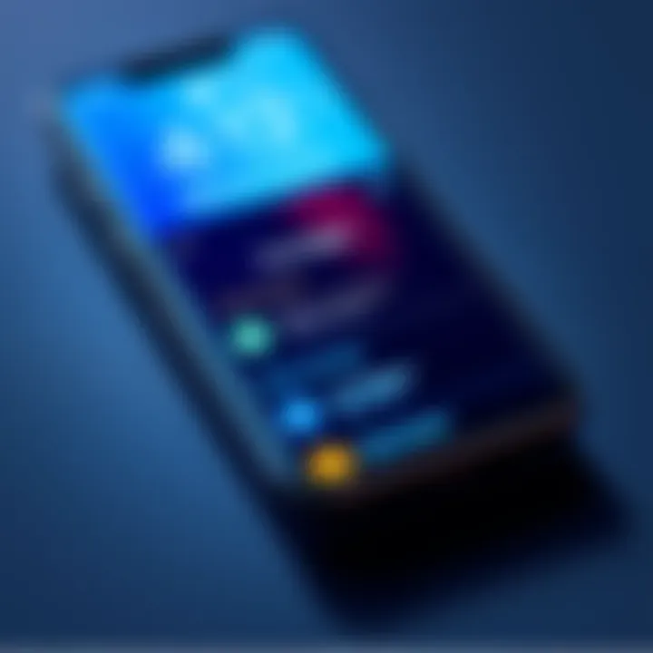 A close-up of a smartphone displaying the Ledger app home screen with personalized tabs and portfolio information.
