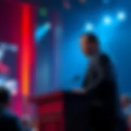 CZ speaks at a podium about the court ruling on centralized exchanges and terrorism