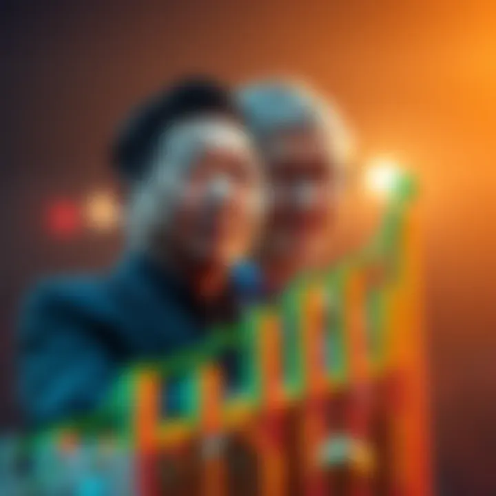 CZ with a rising wealth chart overtaking Bill Gates, symbolizing wealth changes in tech