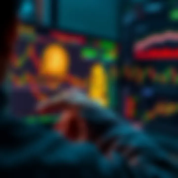 A person reviewing their Bitcoin purchases on a digital screen showing price charts and graphs, with a focus on daily buying strategy.