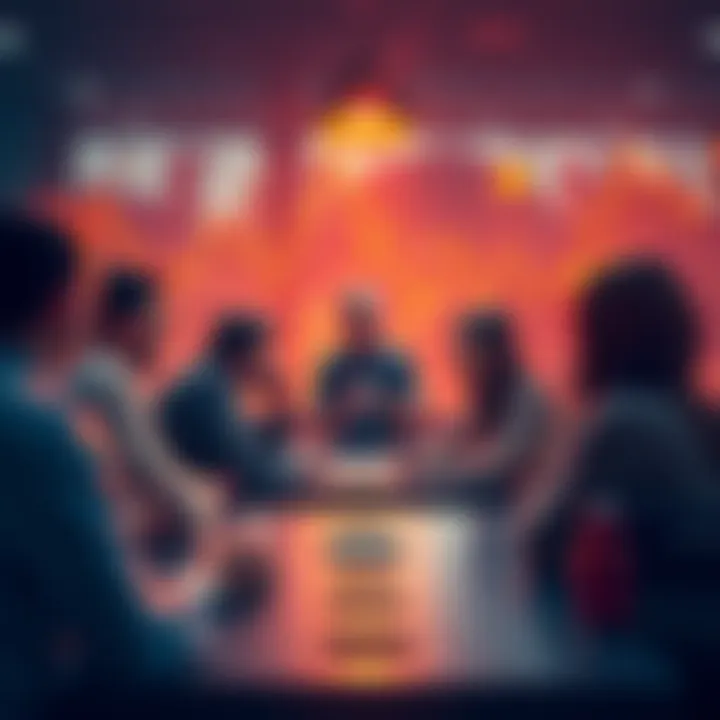 Group of people discussing cryptocurrency trends and strategies