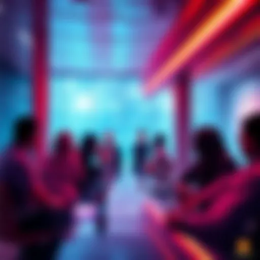 A group of people engaging in a discussion about VeChain, sharing ideas and updates in a friendly environment.