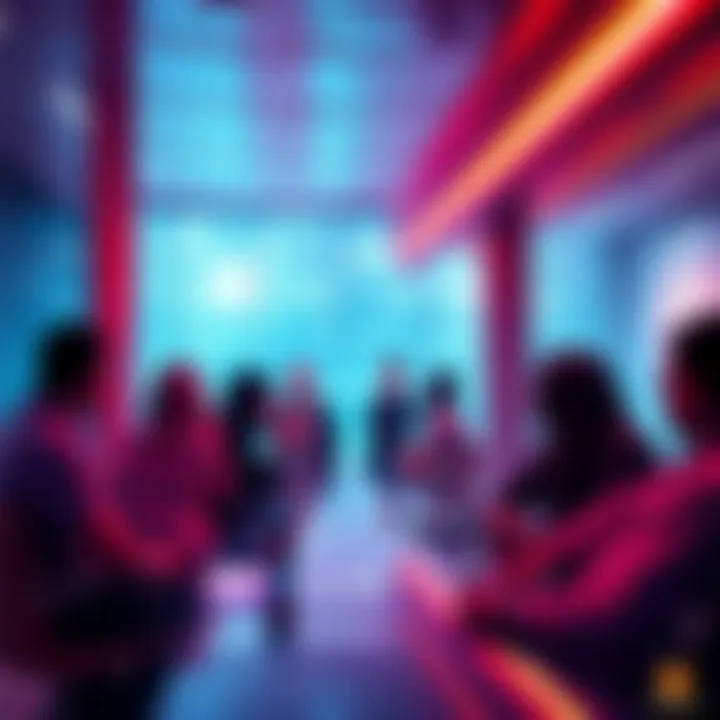 A group of people engaging in a discussion about VeChain, sharing ideas and updates in a friendly environment.