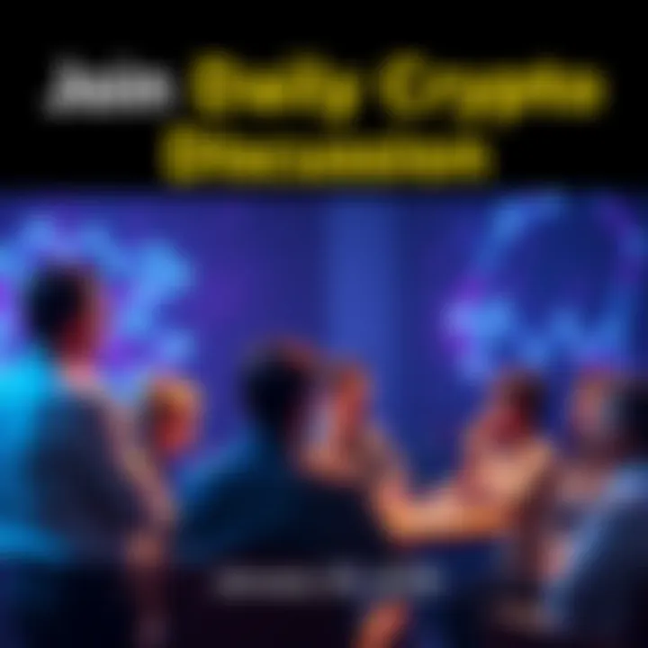 People engaging in a discussion about cryptocurrency, sharing tips and advice while being cautious of scams.