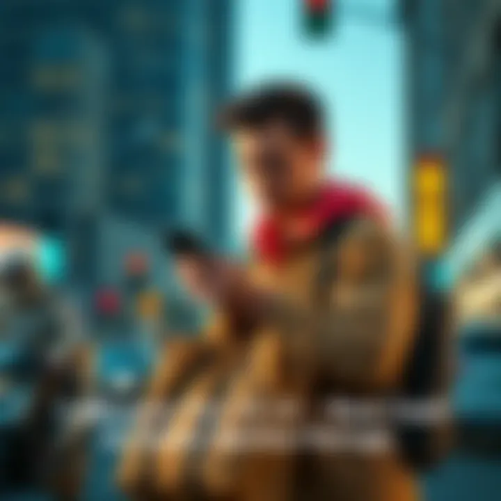 Dasher expressing frustration A gig worker with a delivery bag looks frustrated while checking a phone in a city setting, symbolizing the impact of California's new 12-hour limit on dashers