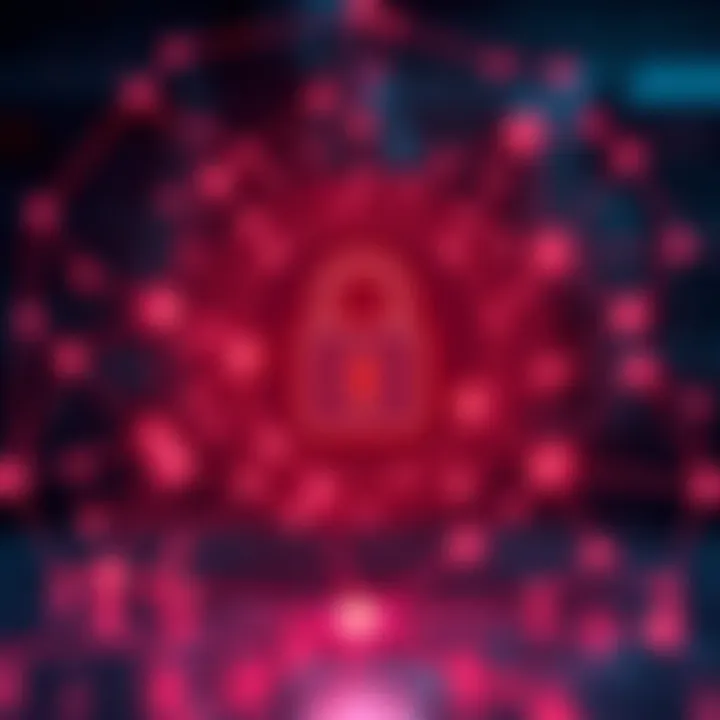 A visual representation of data integrity showcasing secure digital assets with a lock symbol and connected nodes, symbolizing trust in various industries.