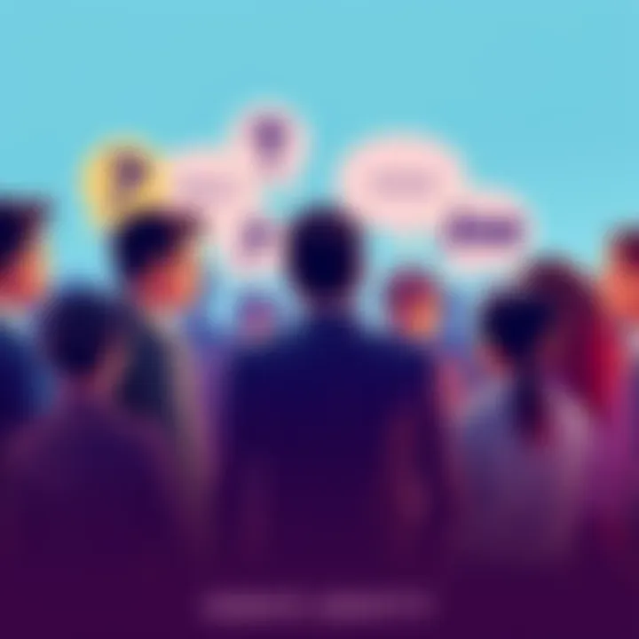 People engaging in a lively discussion about Joe's identity, with speech bubbles illustrating divided opinions
