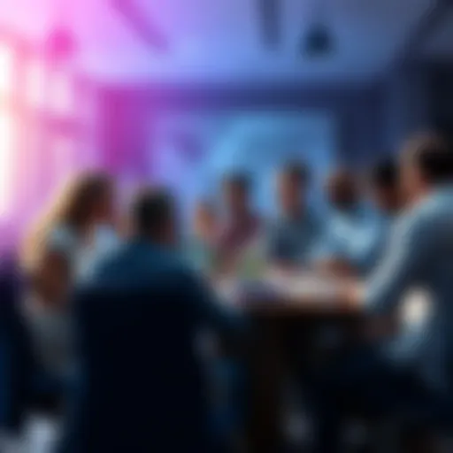 A group of diverse people collaborating around a table, illustrating the idea of decentralized governance and economic structures.