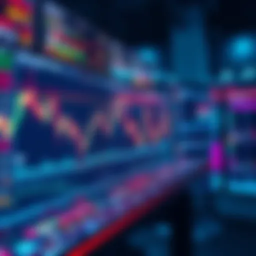 A digital display showing cryptocurrency trading charts on a decentralized exchange platform.