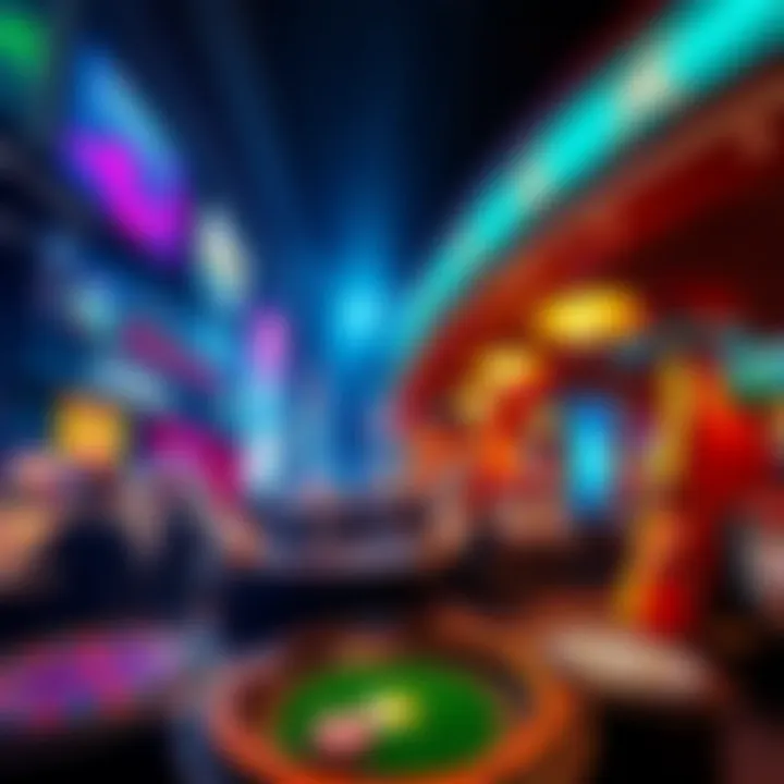 DeFi Market versus Casino A graphic showing a split scene with a bustling DeFi market on one side and a casino filled with gamblers on the other side, illustrating the contrast between strategy and gambling.