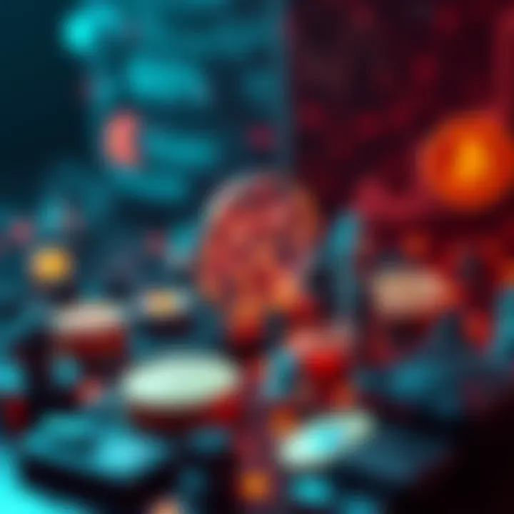 A digital representation of decentralized finance solutions on the Cardano platform, featuring currency symbols and blockchain elements, illustrating the goal of mitigating USD fluctuations.