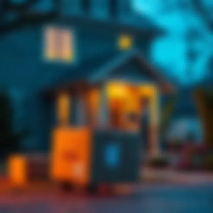 Delivery Package at Wrong Address A delivery package placed at a random house with a confused delivery person in the background.