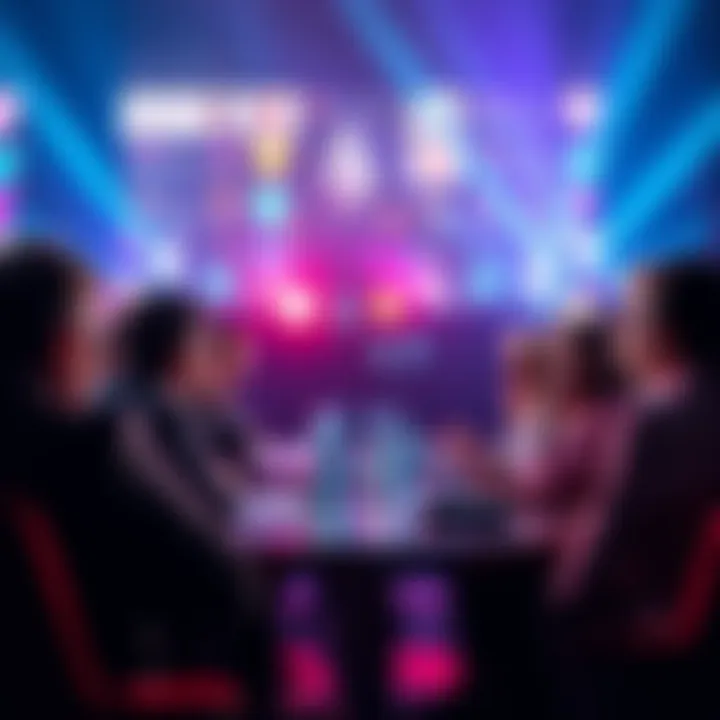 Group of people discussing options between diamonds and bid tokens in a meeting or forum setting.