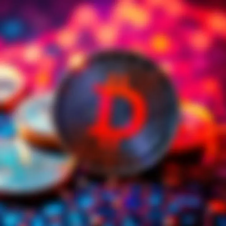 DigiDollar Launch on DigiByte Blockchain A digital representation of DigiDollar as a new stablecoin launching on the DigiByte blockchain, with cryptocurrency symbols in the background.