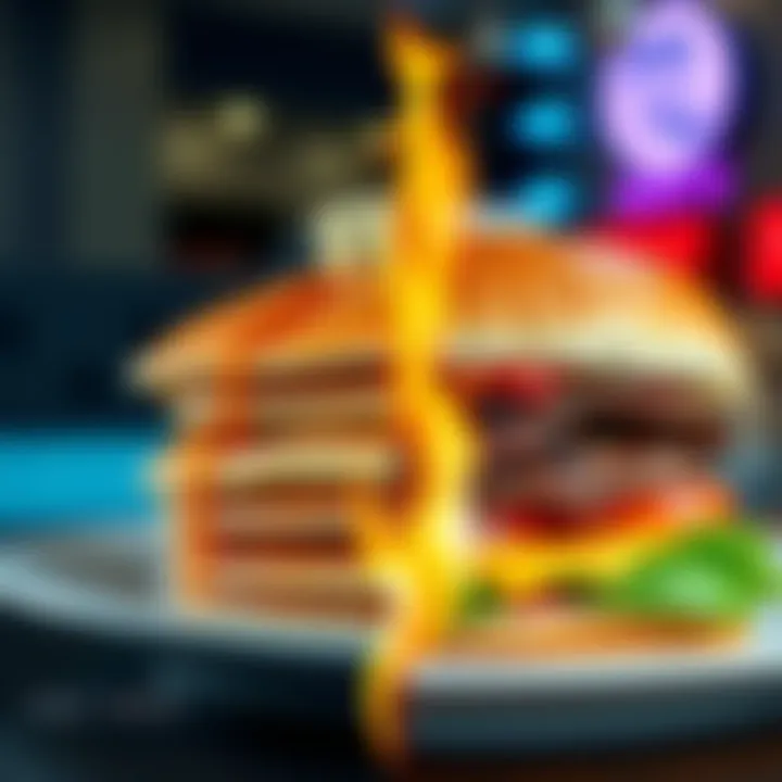 Diner Choices Between IHOP and DENYS A split image showing IHOP pancakes on one side and DENYS burger on the other side, highlighting popular dishes from both diners.