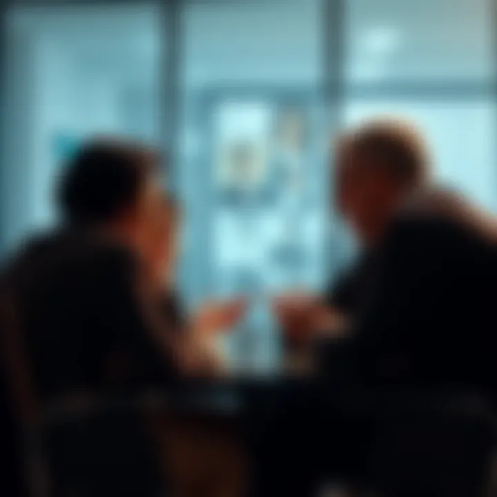 A group of people engaged in a serious discussion, focusing on different interpretations of the term 'Neither'