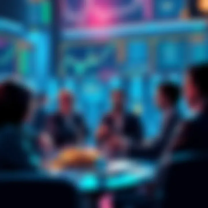 People engaging in a conversation about DeFi and cryptocurrency trading insights